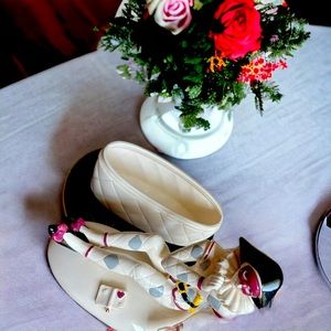 Japanese Sigma Tastesetter Porcelain Harlequin Pierrot Trinket Box